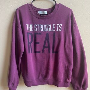 Wound Up Maroon Crewneck Sweater with Slogan